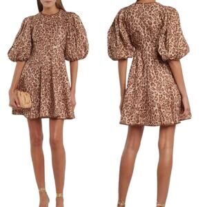 NWT Zimmermann Concert Day Short Blouson Sleeves Mini Dress Pink Size: 8